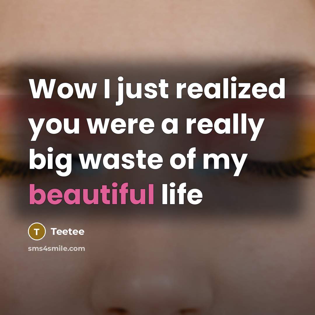 “Wow I just realized you were a really big waste of my beautiful life” quote by Teetee