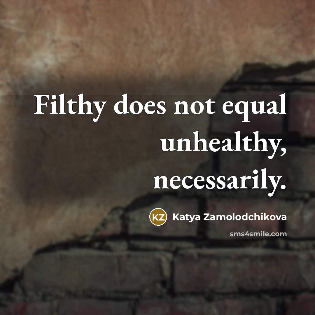 “Filthy does not equal unhealthy, necessarily.” quote by Katya Zamolodchikova