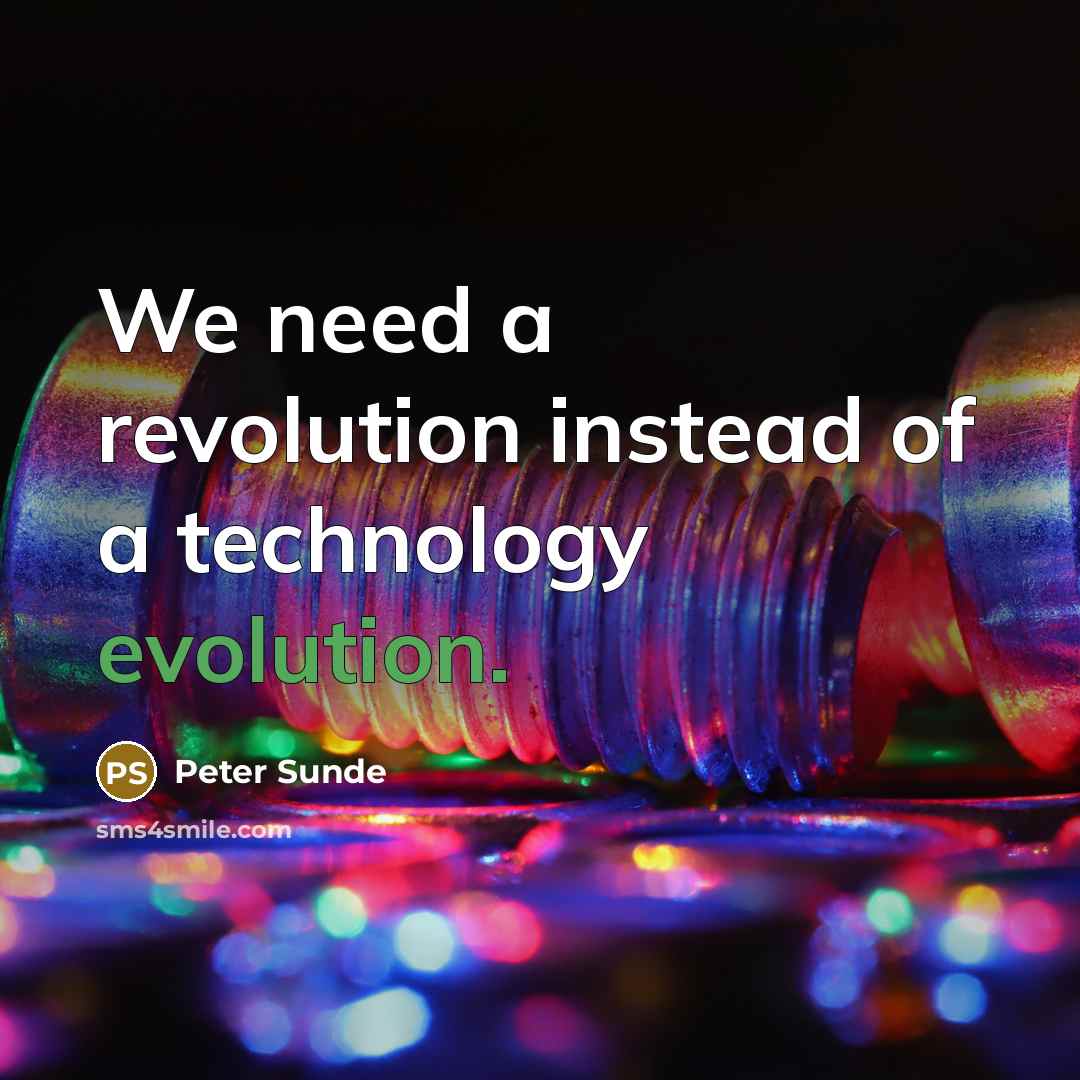 “We need a revolution instead of a technology evolution.” quote by Peter Sunde
