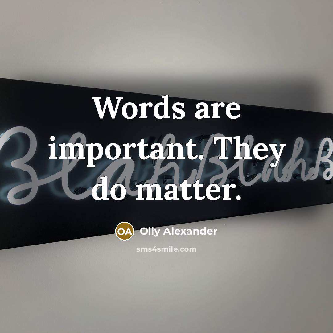 “Words are important. They do matter.” quote by Olly Alexander