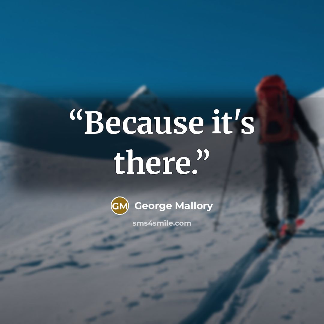 “Because it's there.” quote by George Mallory