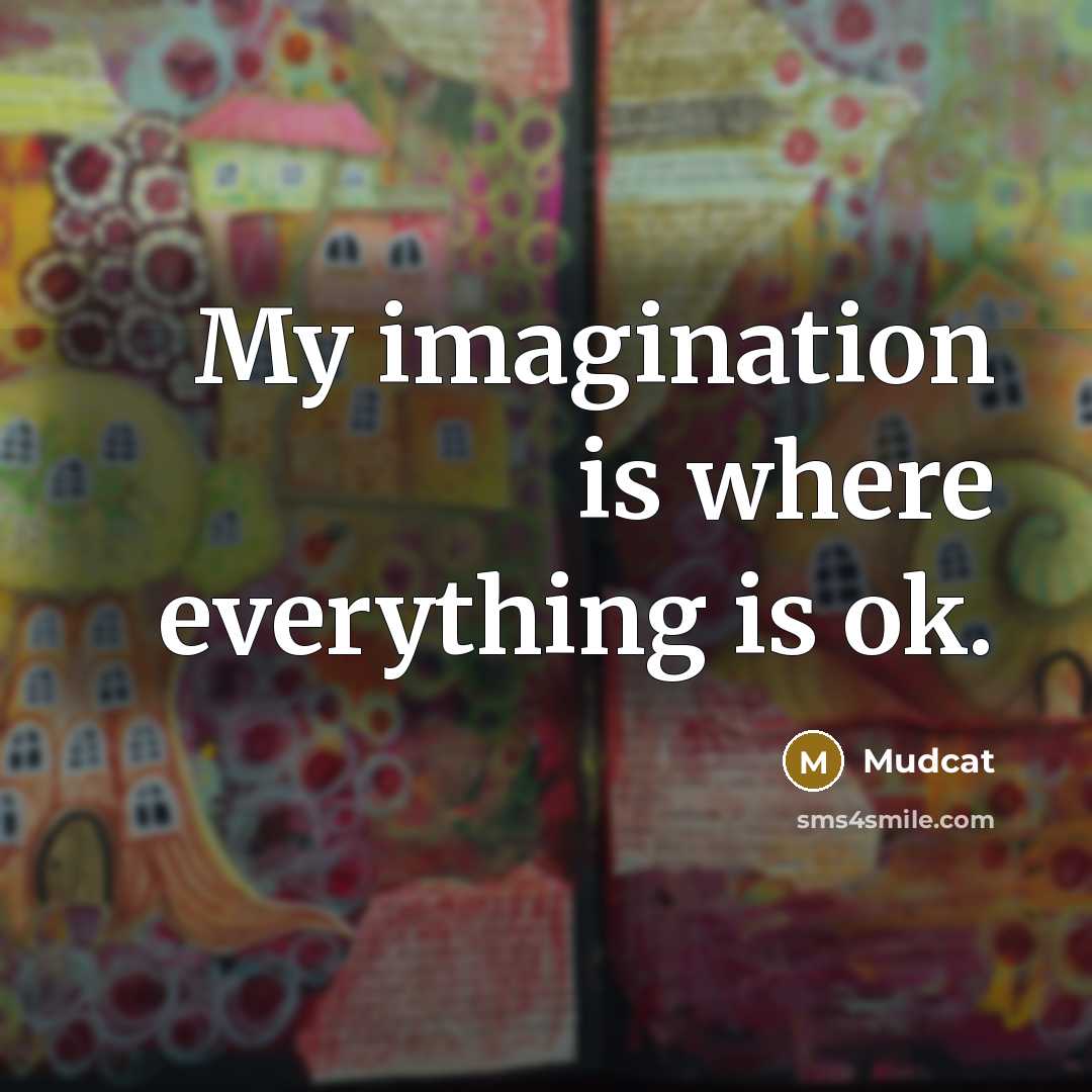 “My imagination is where everything is ok.” quote by Mudcat