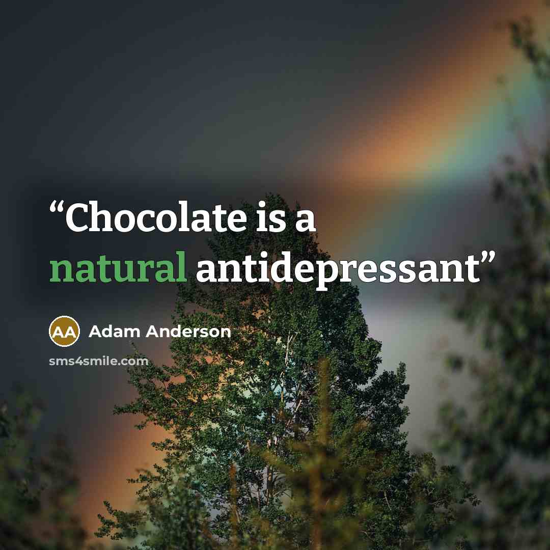 “Chocolate is a natural antidepressant” quote by Adam Anderson