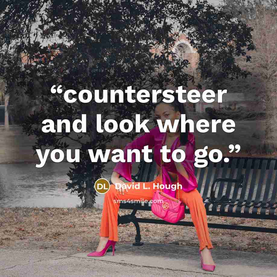 “countersteer and look where you want to go.” quote by David L. Hough
