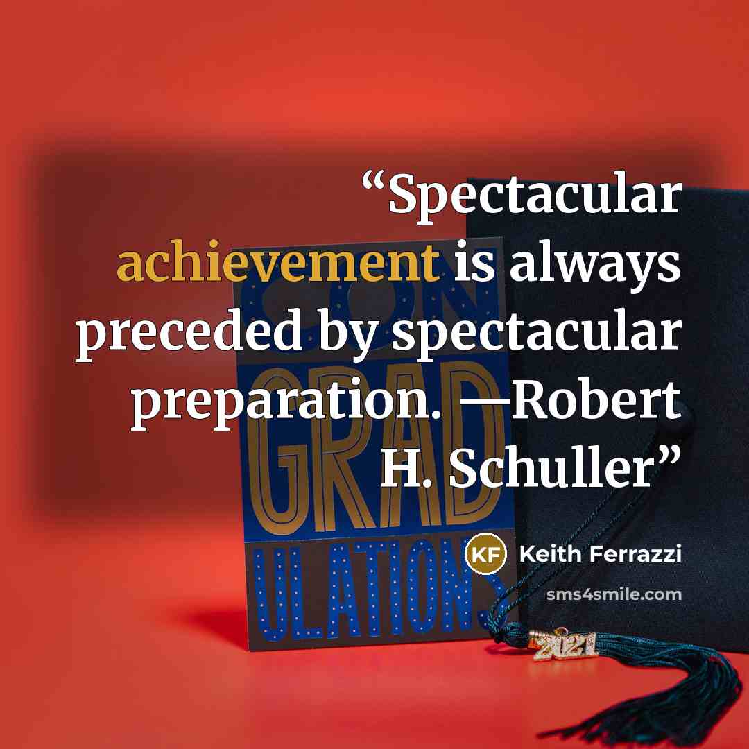 “Spectacular achievement is always preceded by spectacular preparation. —Robert H. Schuller” quote by Keith Ferrazzi