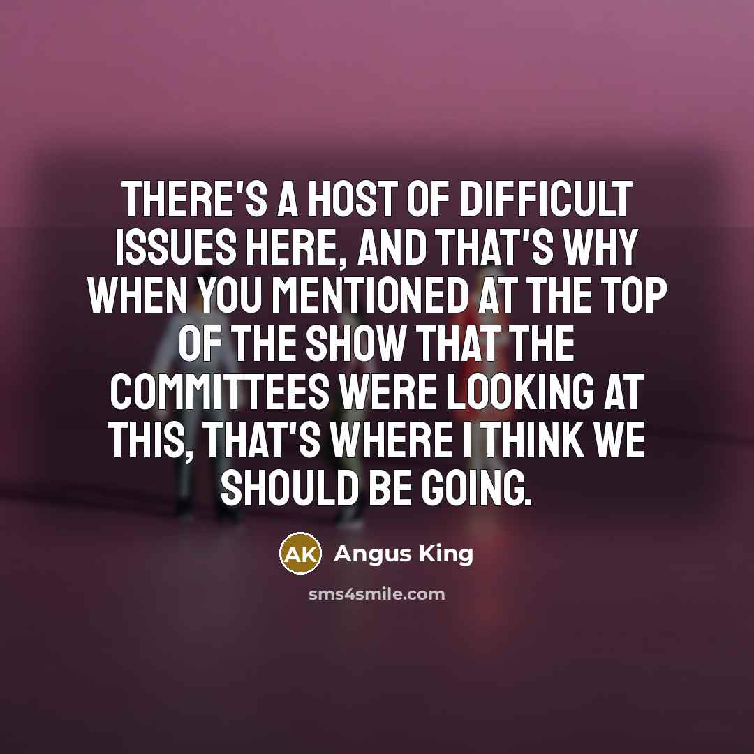 “There's a host of difficult issues here, and that's why when you mentioned at the top of the show that the committees were looking at this, that's where I think we should be going.” quote by Angus King