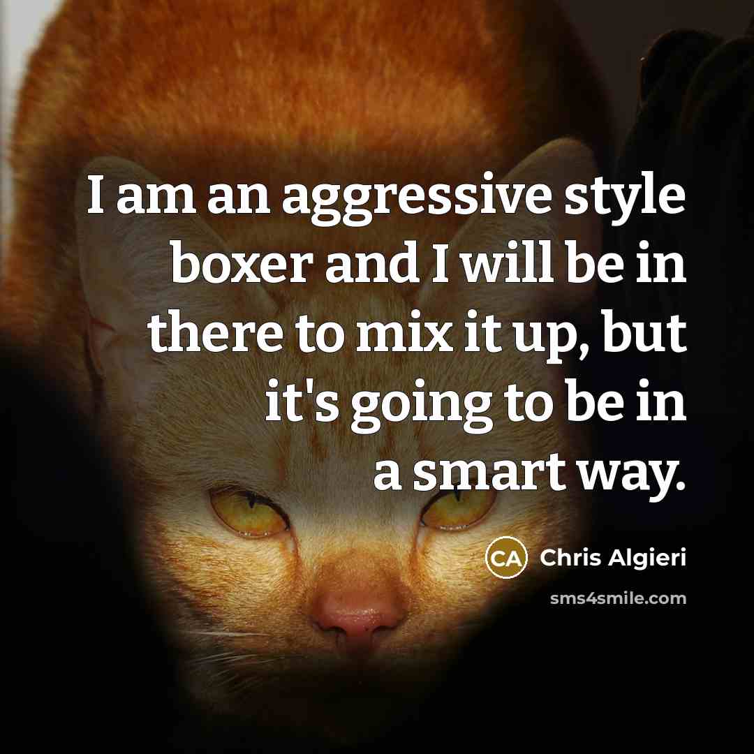 “I am an aggressive style boxer and I will be in there to mix it up, but it's going to be in a smart way.” quote by Chris Algieri