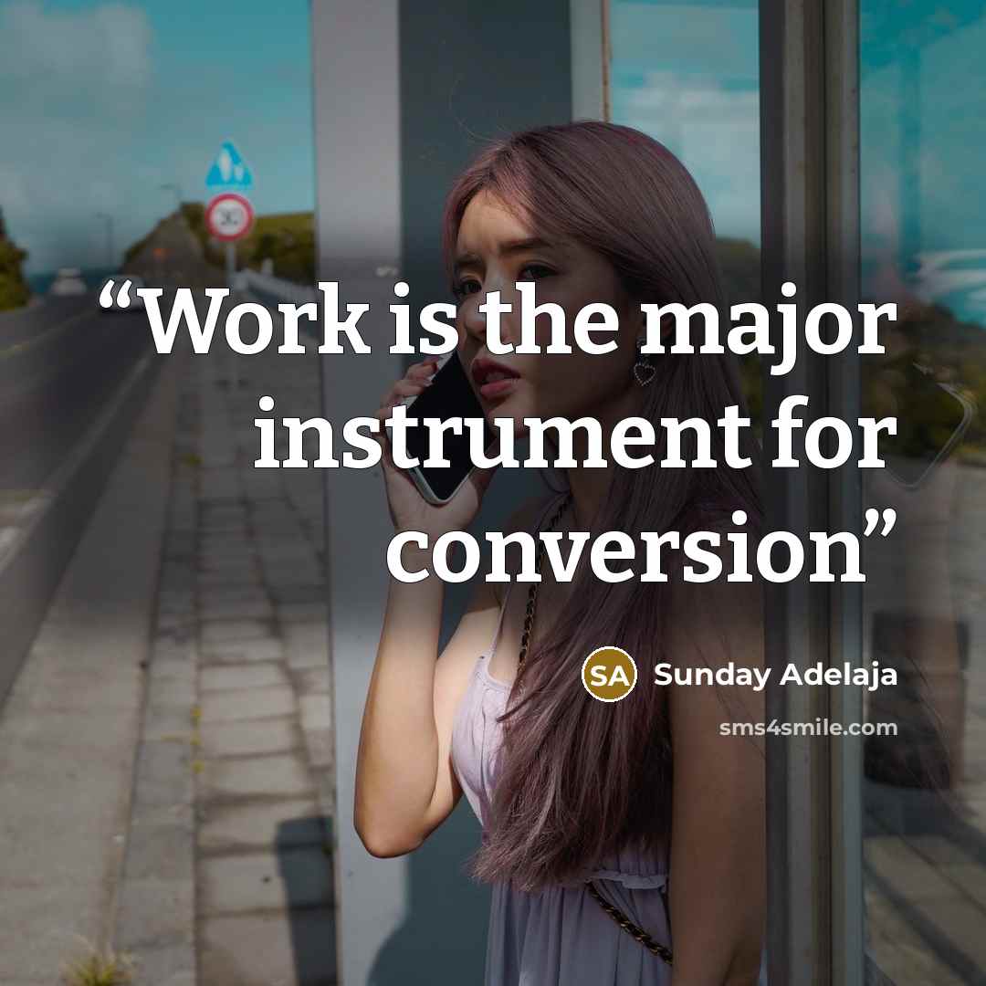 “Work is the major instrument for conversion” quote by Sunday Adelaja