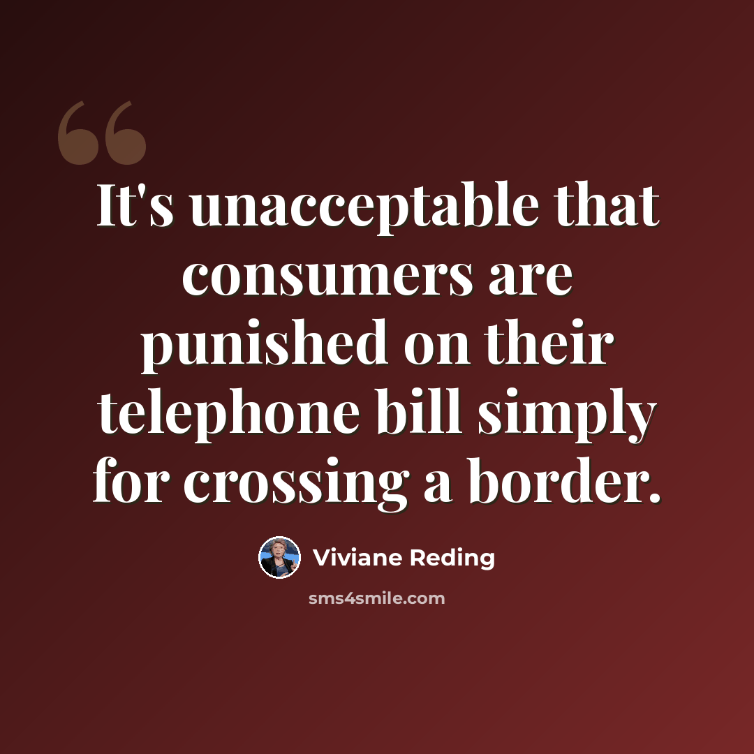 “It's unacceptable that consumers are punished on their telephone bill simply for crossing a border.” quote by Viviane Reding