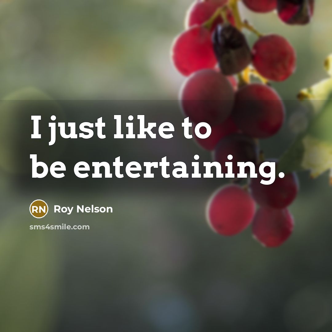 “I just like to be entertaining.” quote by Roy Nelson