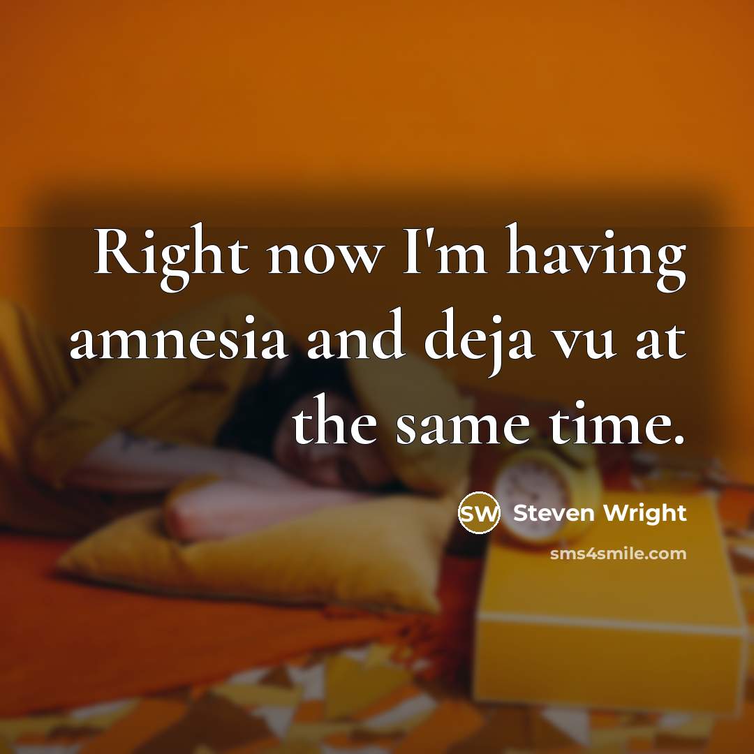 “Right now I'm having amnesia and deja vu at the same time.” quote by Steven Wright