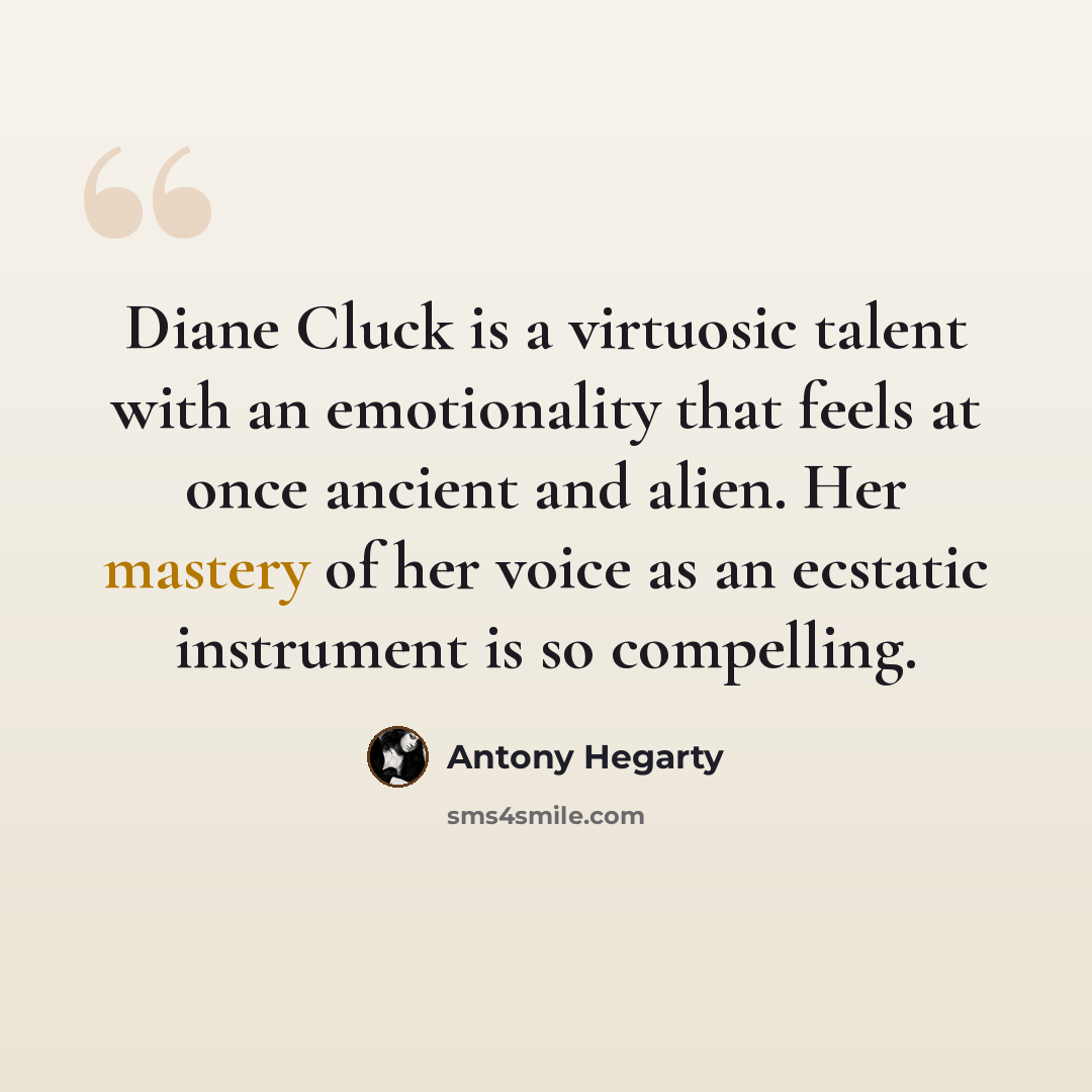“Diane Cluck is a virtuosic talent with an emotionality that feels at once ancient and alien. Her mastery of her voice as an ecstatic instrument is so compelling.” quote by Antony Hegarty