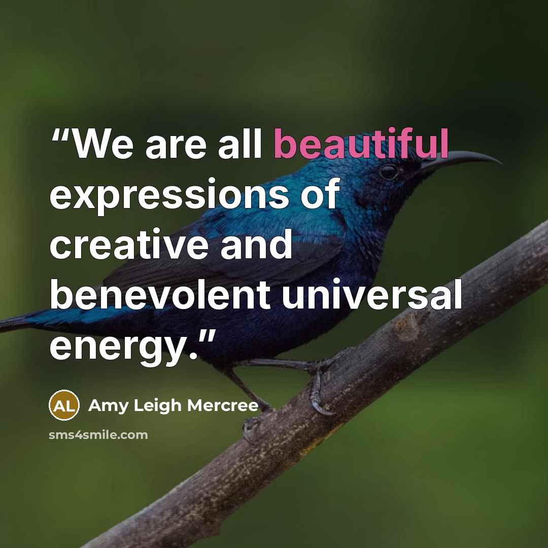 “We are all beautiful expressions of creative and benevolent universal energy.” quote by Amy Leigh Mercree