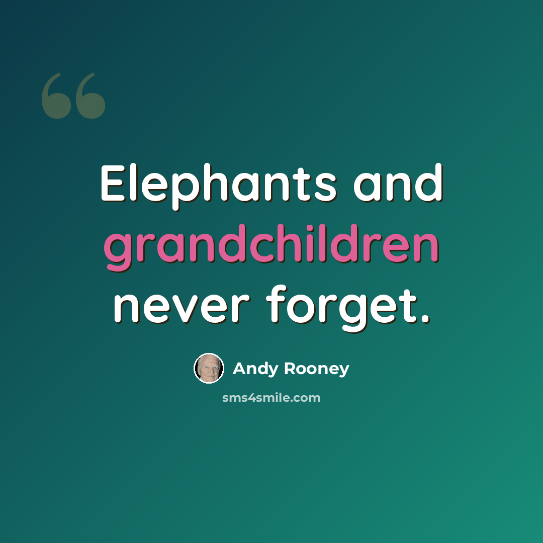 “Elephants and grandchildren never forget.” quote by Andy Rooney