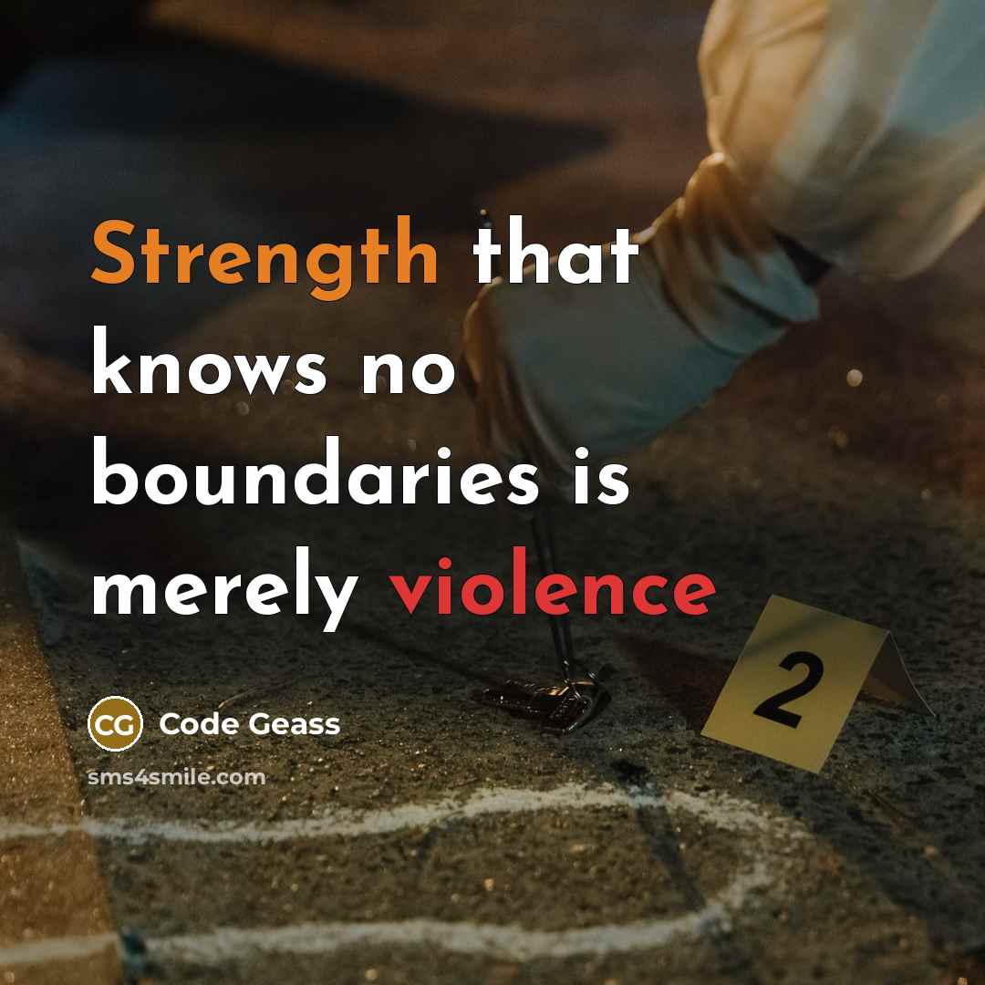 “Strength that knows no boundaries is merely violence” quote by Code Geass