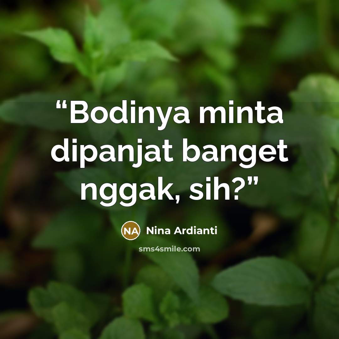 “Bodinya minta dipanjat banget nggak, sih?” quote by Nina Ardianti