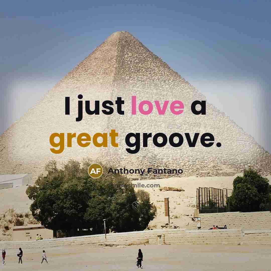 “I just love a great groove.” quote by Anthony Fantano