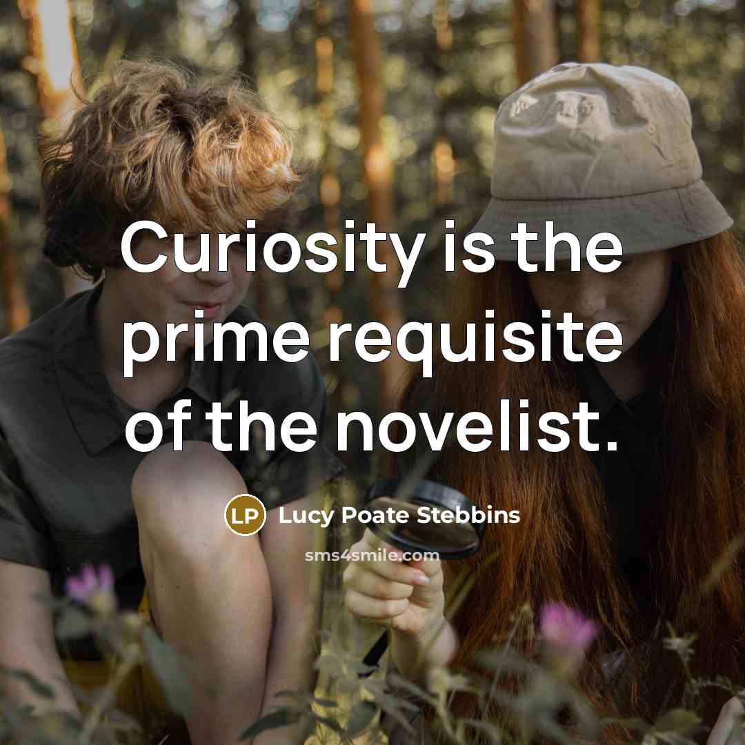 “Curiosity is the prime requisite of the novelist.” quote by Lucy Poate Stebbins