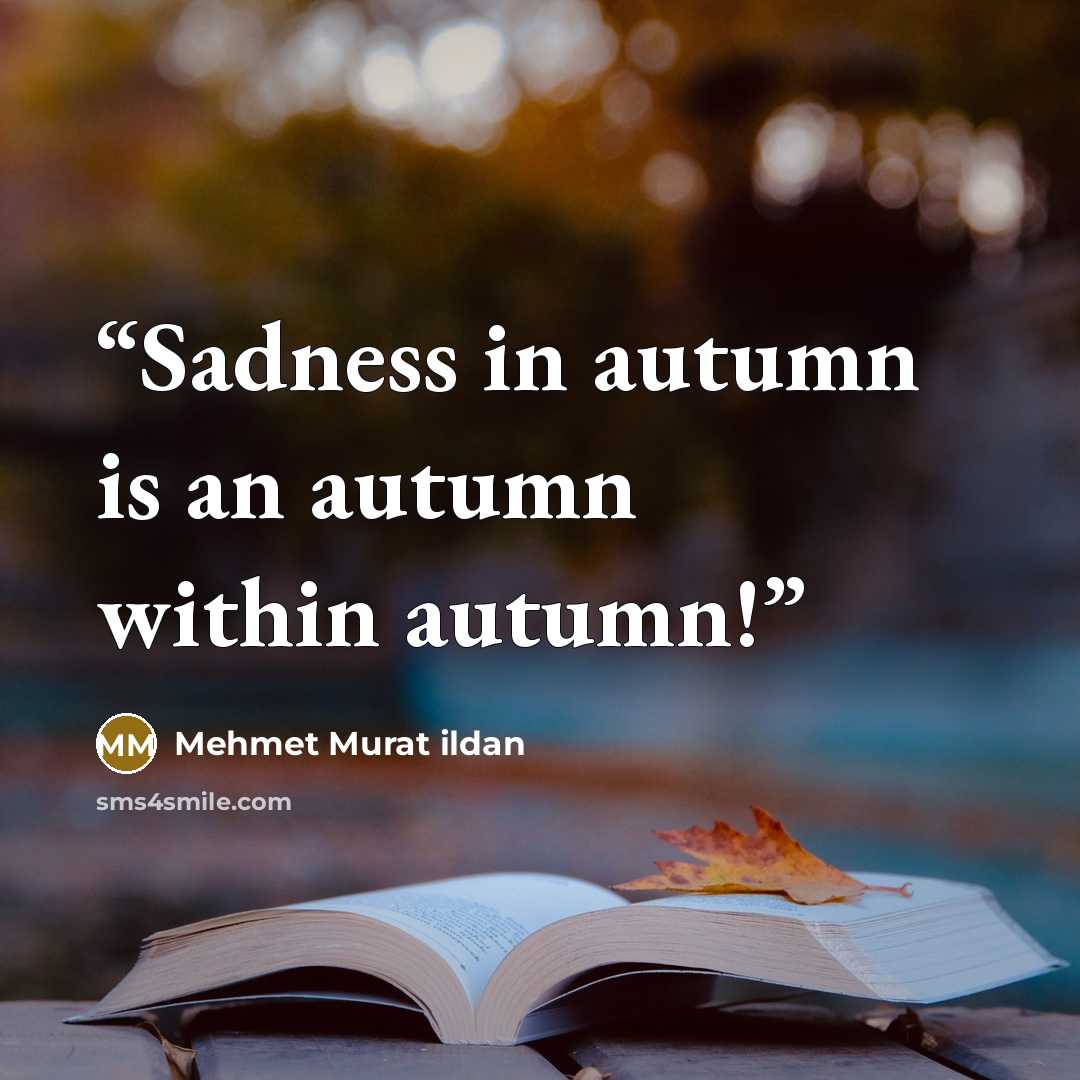 “Sadness in autumn is an autumn within autumn!” quote by Mehmet Murat ildan