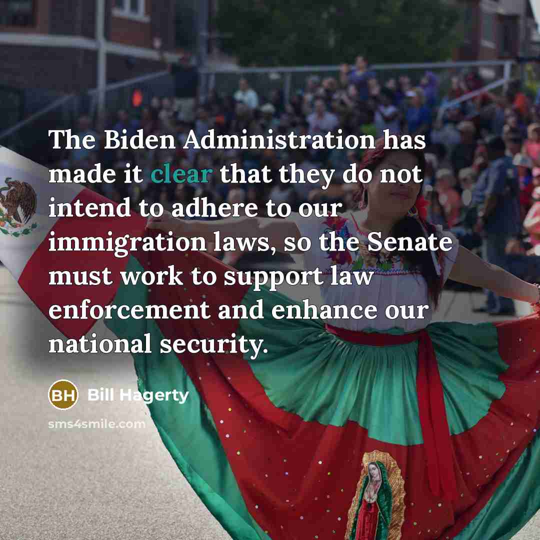 “The Biden Administration has made it clear that they do not intend to adhere to our immigration laws, so the Senate must work to support law enforcement and enhance our national security.” quote by Bill Hagerty