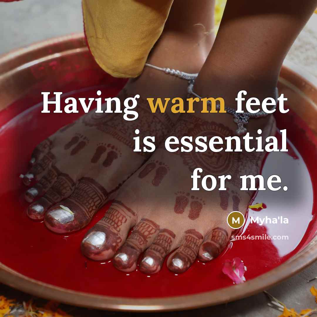 “Having warm feet is essential for me.” quote by Myha'la