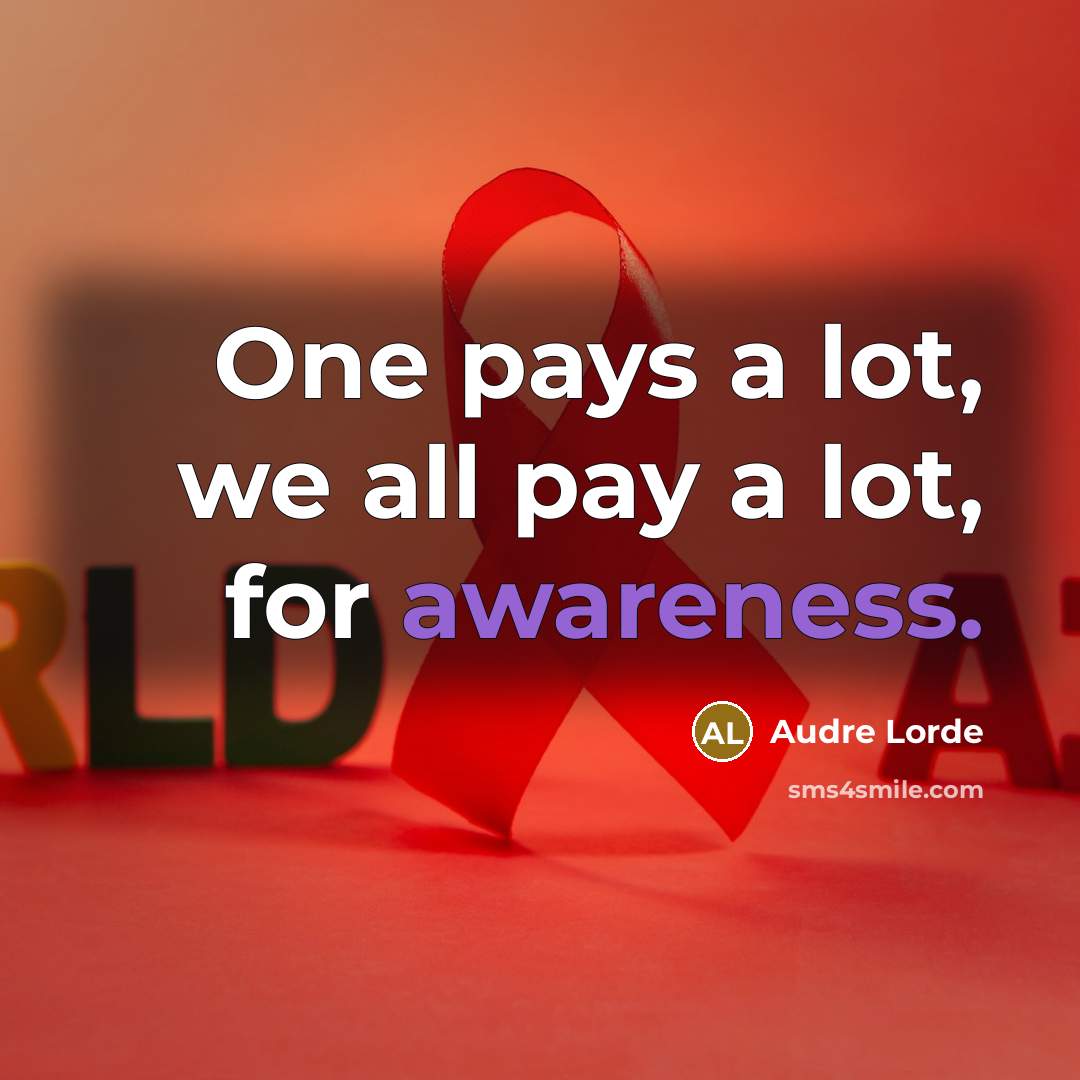 “One pays a lot, we all pay a lot, for awareness.” quote by Audre Lorde