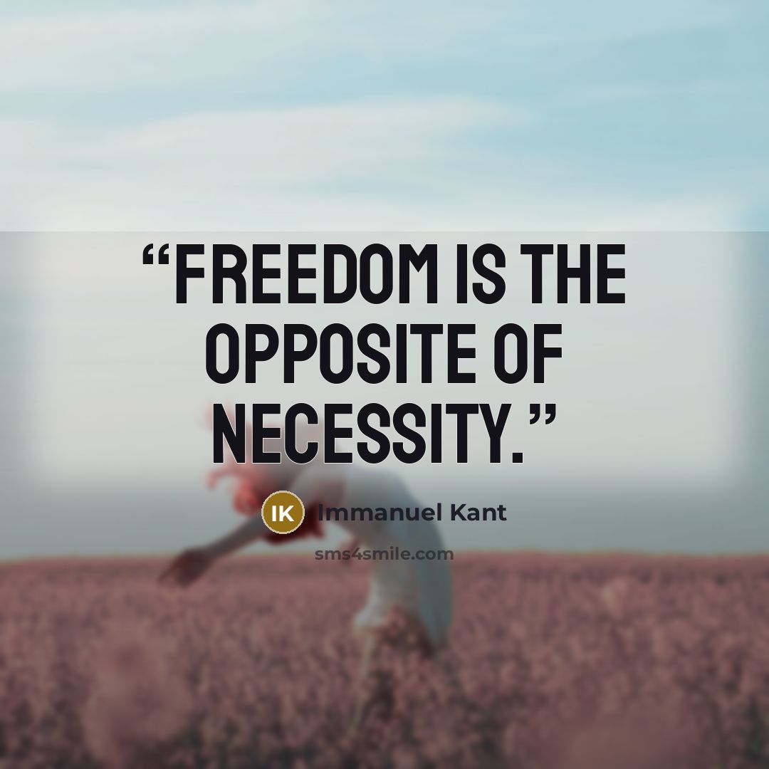 “Freedom is the opposite of necessity.” quote by Immanuel Kant
