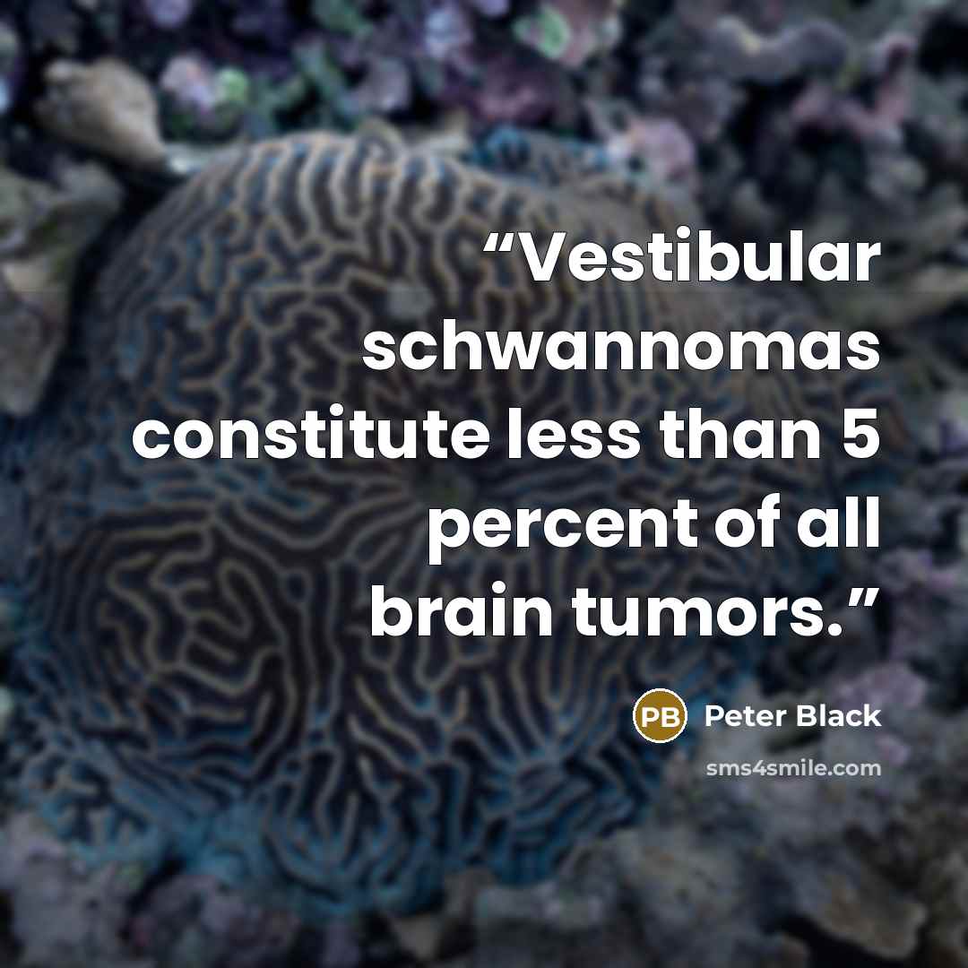 “Vestibular schwannomas constitute less than 5 percent of all brain tumors.” quote by Peter Black