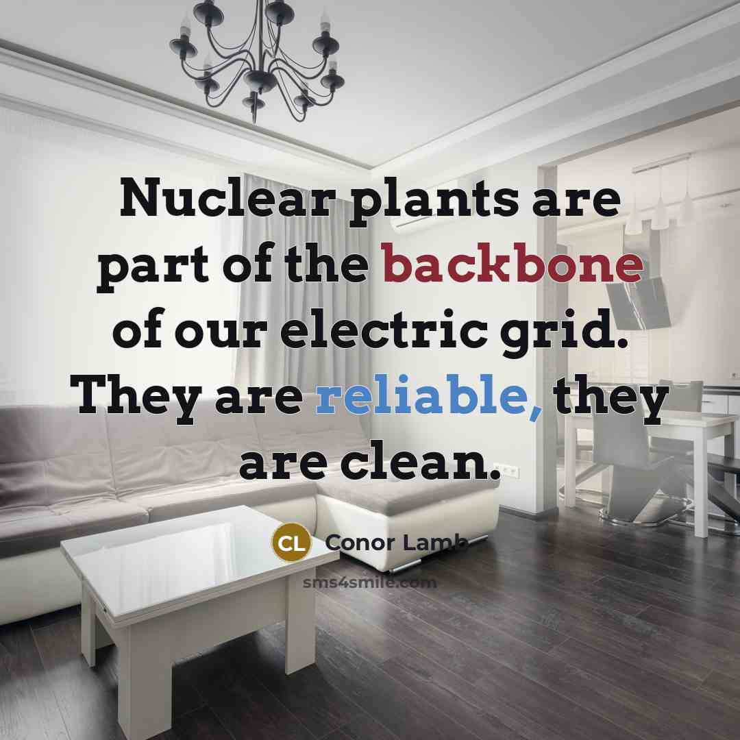 “Nuclear plants are part of the backbone of our electric grid. They are reliable, they are clean.” quote by Conor Lamb