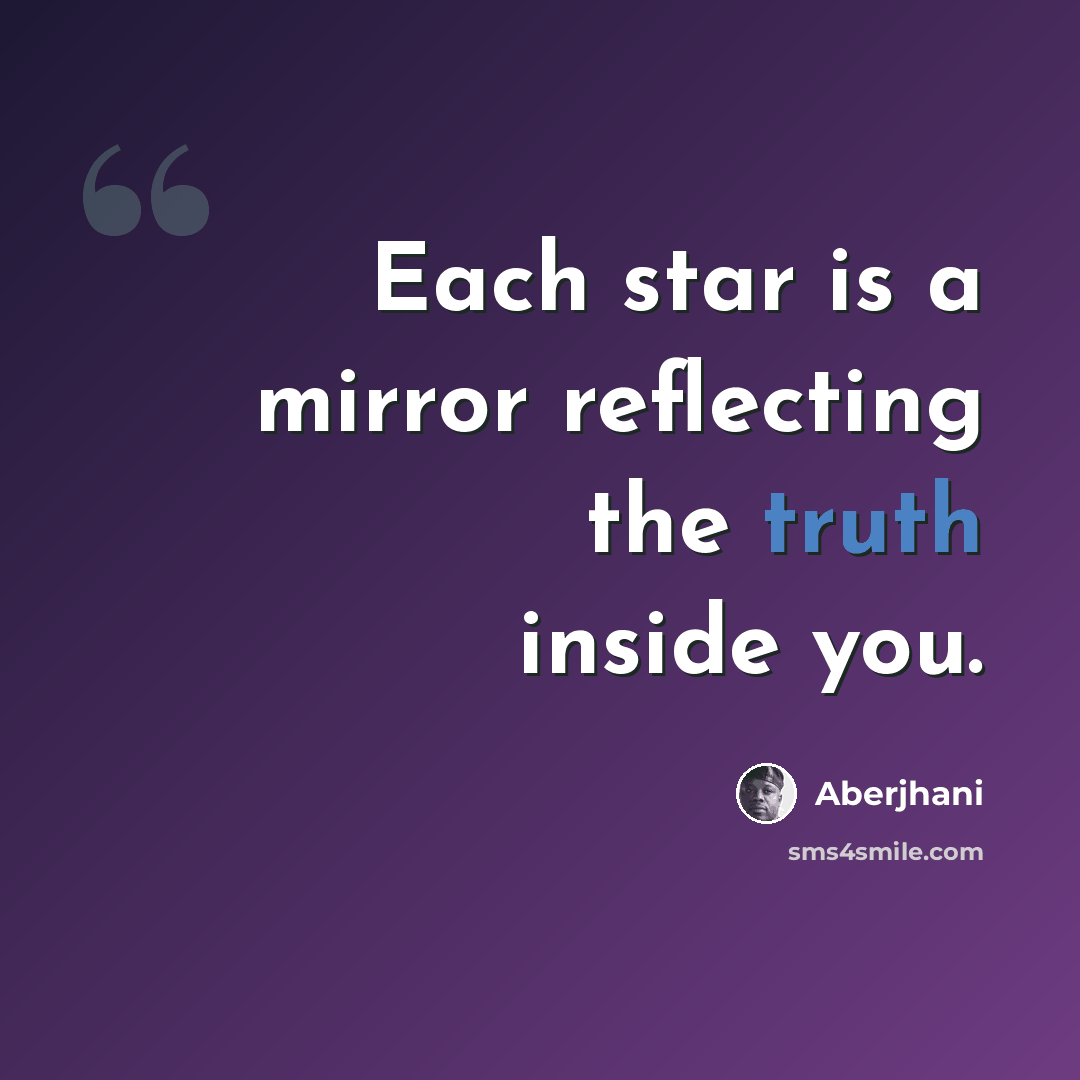 “Each star is a mirror reflecting the truth inside you.” quote by Aberjhani