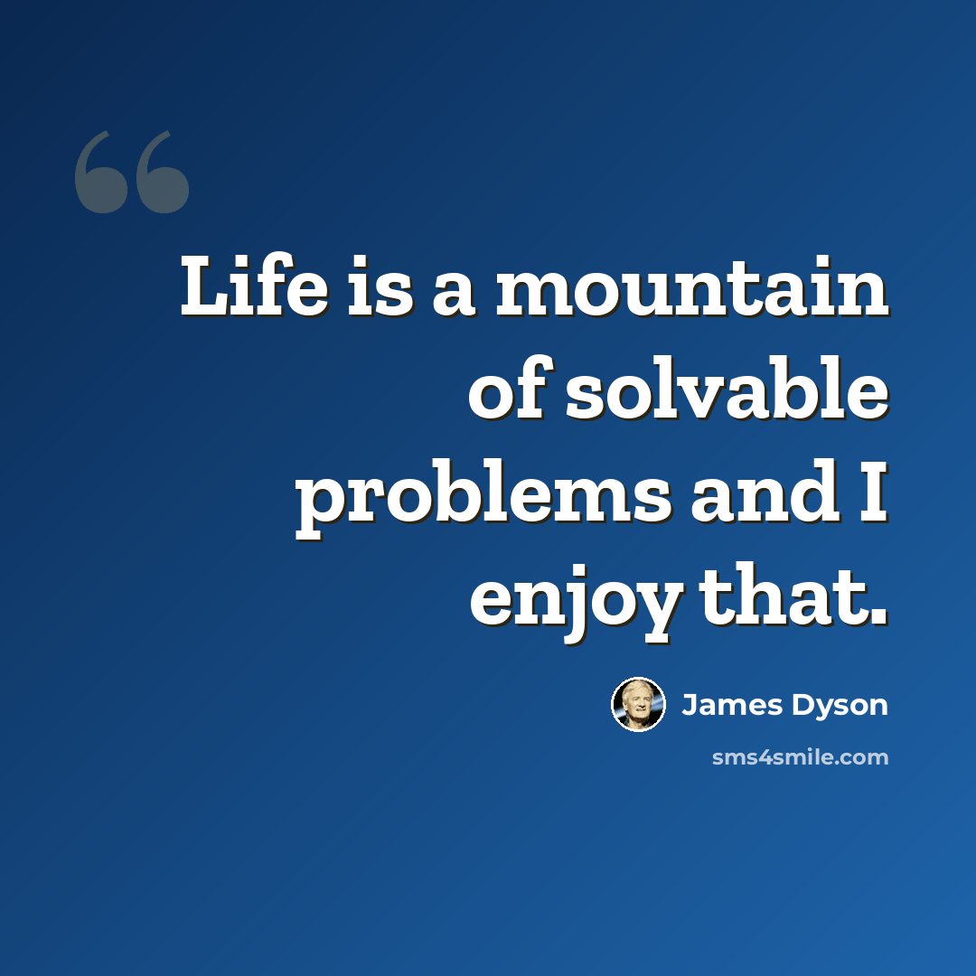 “Life is a mountain of solvable problems and I enjoy that.” quote by James Dyson