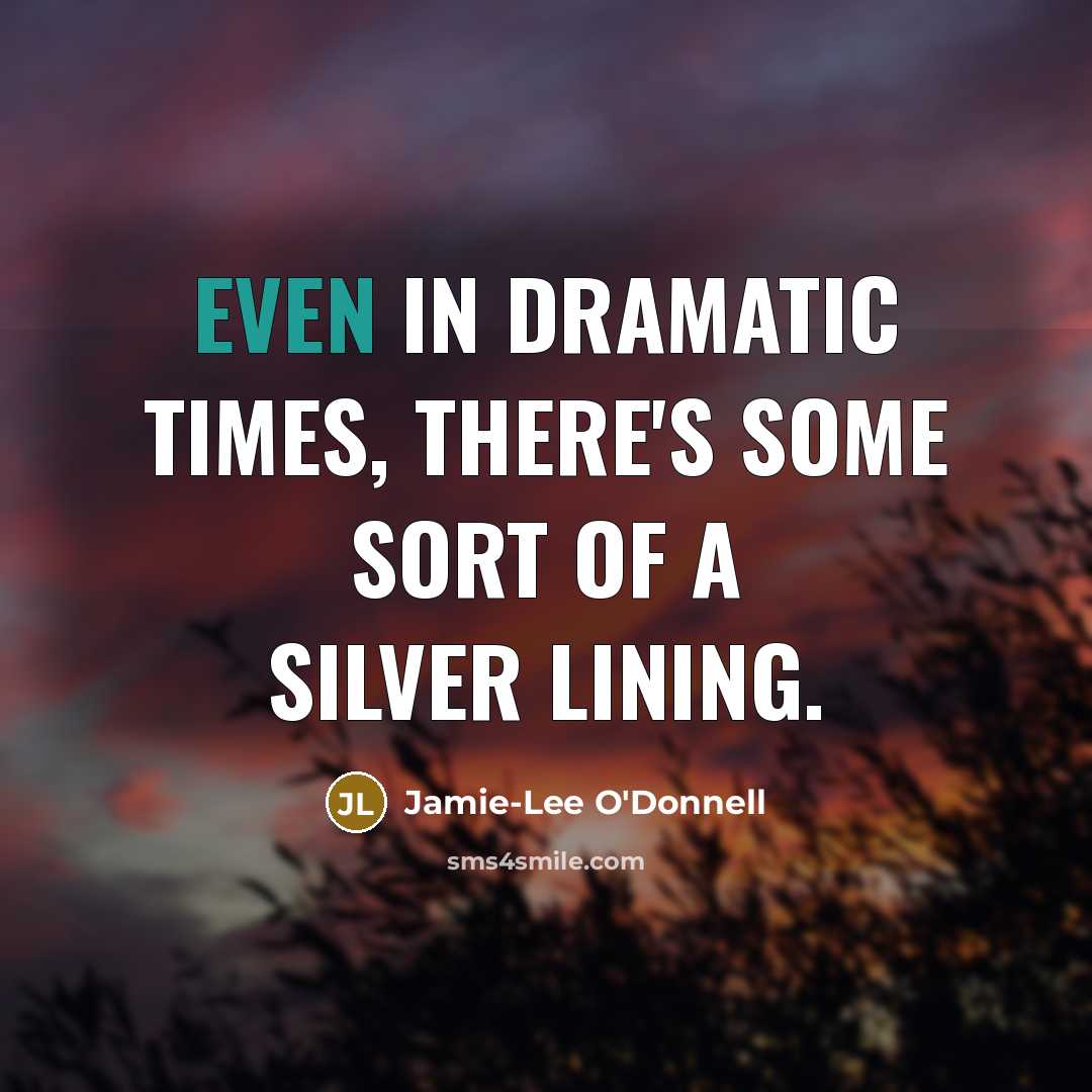 “Even in dramatic times, there's some sort of a silver lining.” quote by Jamie-Lee O'Donnell