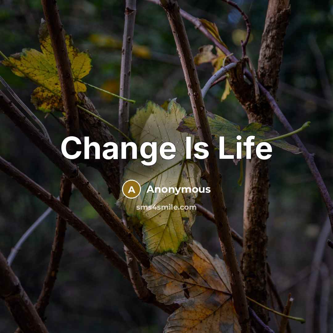 “Change Is Life” quote by Anonymous