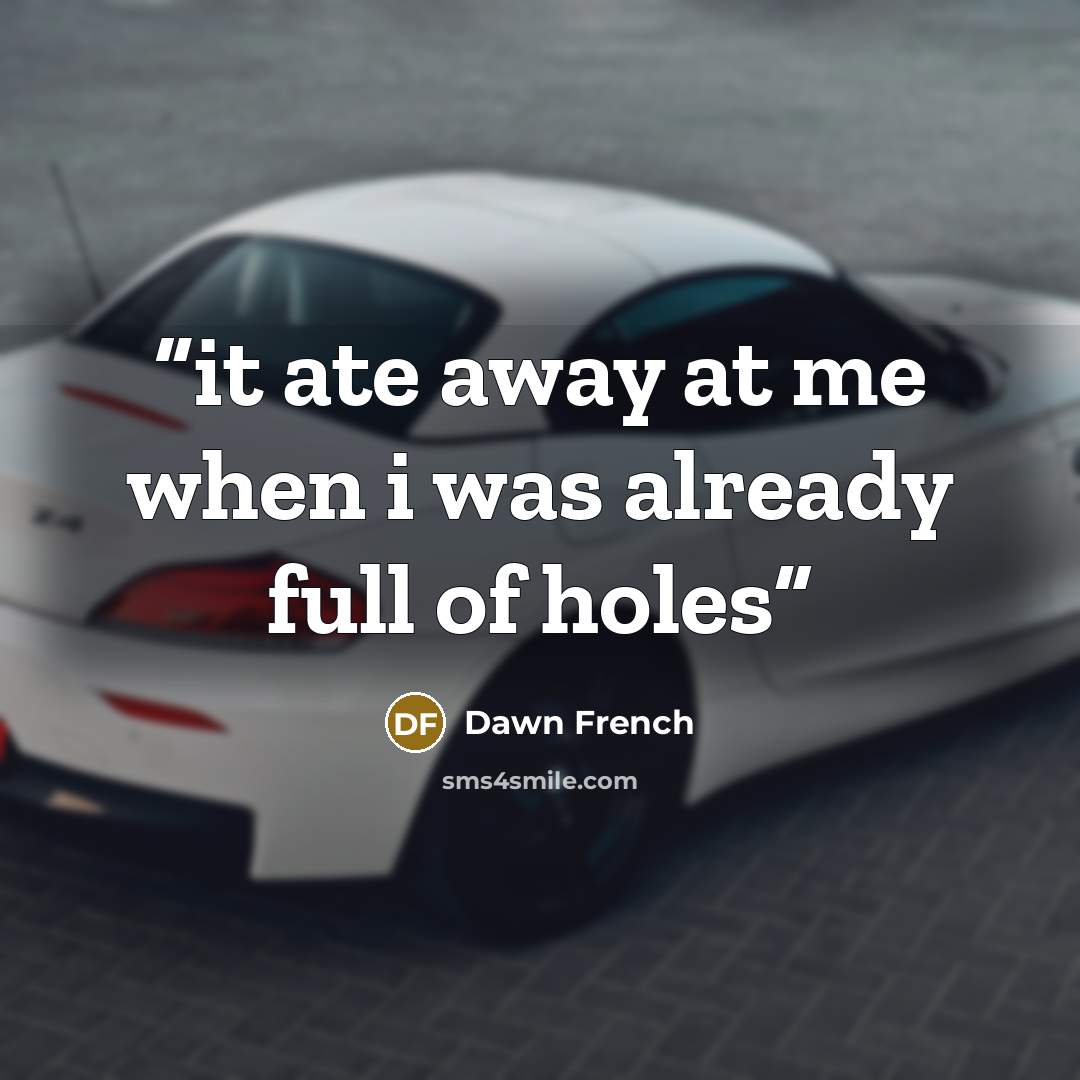 “it ate away at me when i was already full of holes” quote by Dawn French