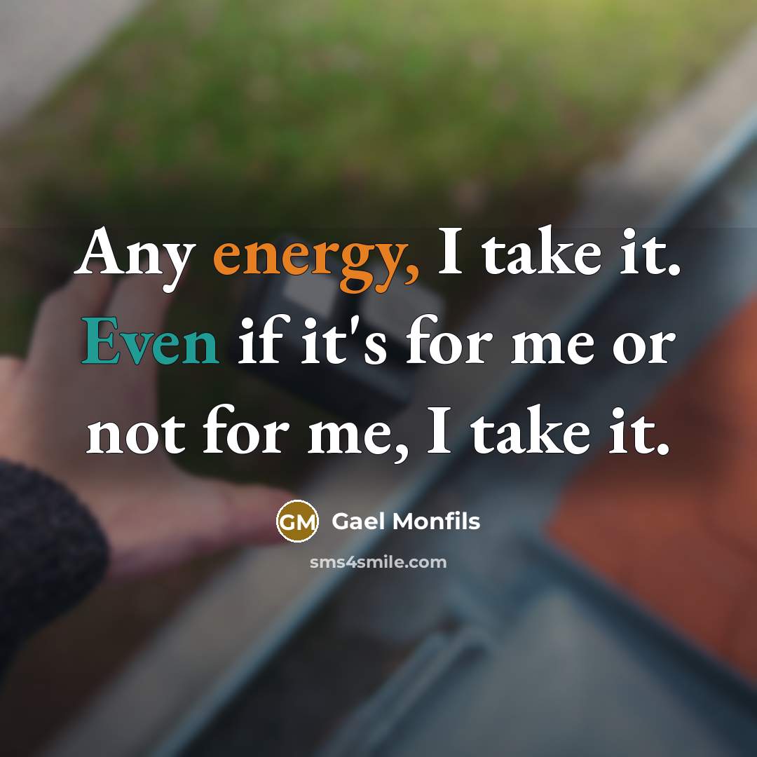 “Any energy, I take it. Even if it's for me or not for me, I take it.” quote by Gael Monfils