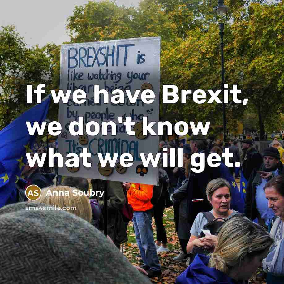 “If we have Brexit, we don't know what we will get.” quote by Anna Soubry