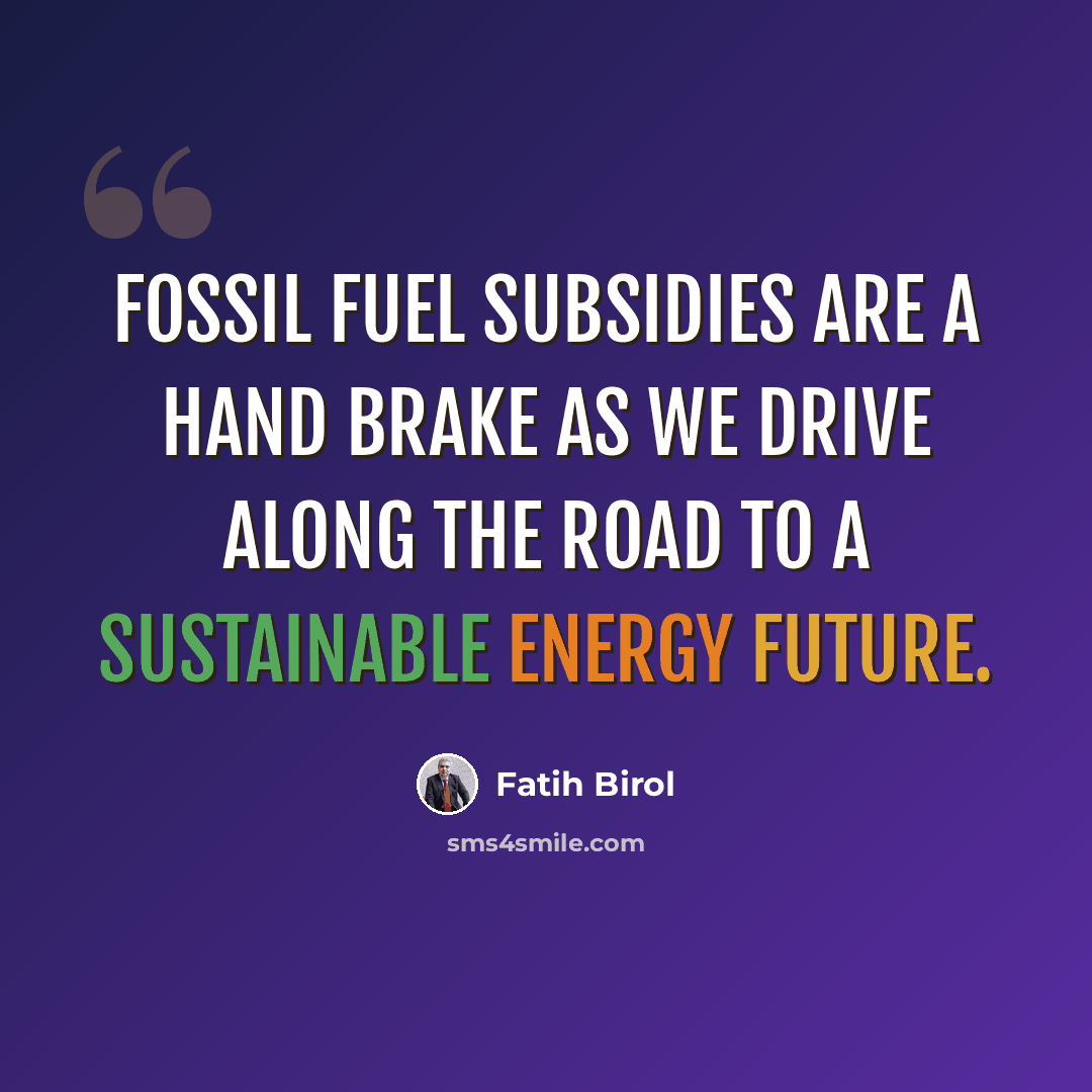 “Fossil fuel subsidies are a hand brake as we drive along the road to a sustainable energy future.” quote by Fatih Birol
