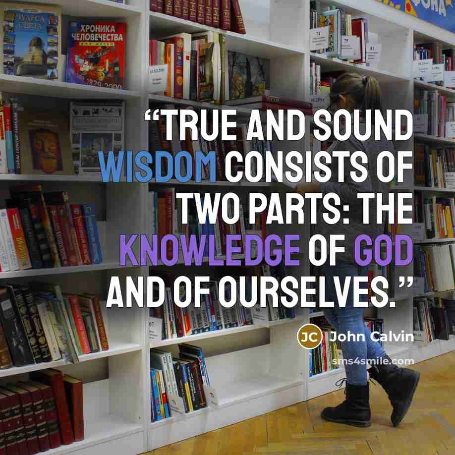 “True and sound wisdom consists of two parts: the knowledge of God and of ourselves.” quote by John Calvin