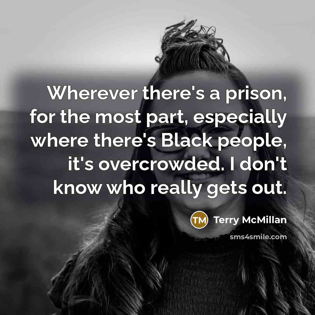 “Wherever there's a prison, for the most part, especially where there's Black people, it's overcrowded. I don't know who really gets out.” quote by Terry McMillan