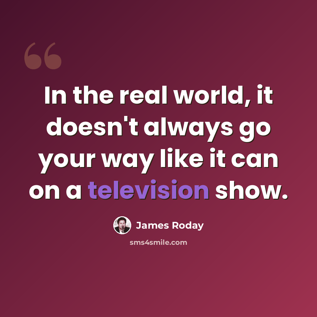 “In the real world, it doesn't always go your way like it can on a television show.” quote by James Roday