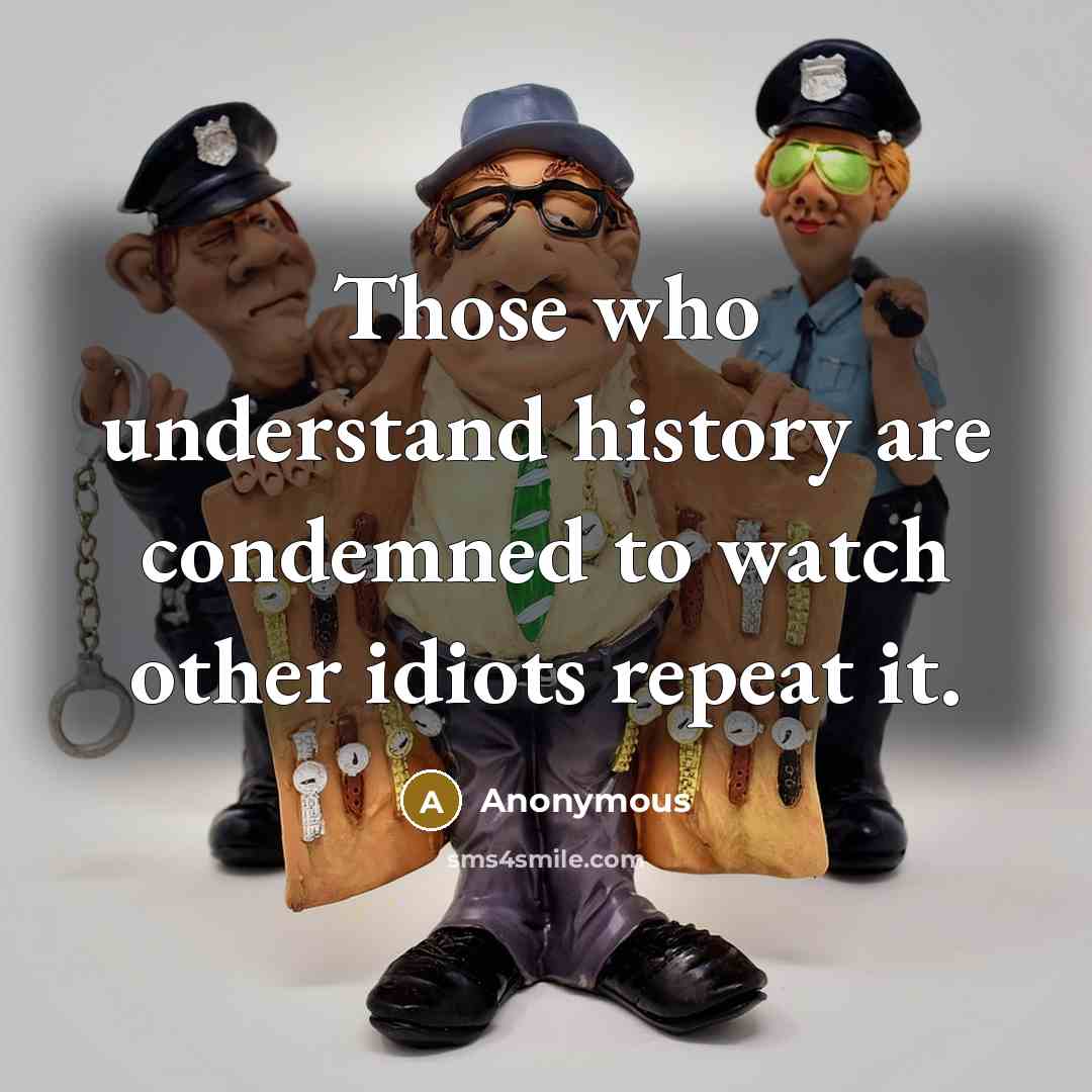 “Those who understand history are condemned to watch other idiots repeat it.” quote by Anonymous