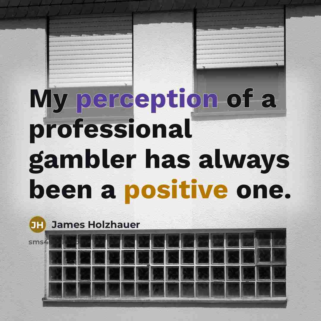 “My perception of a professional gambler has always been a positive one.” quote by James Holzhauer