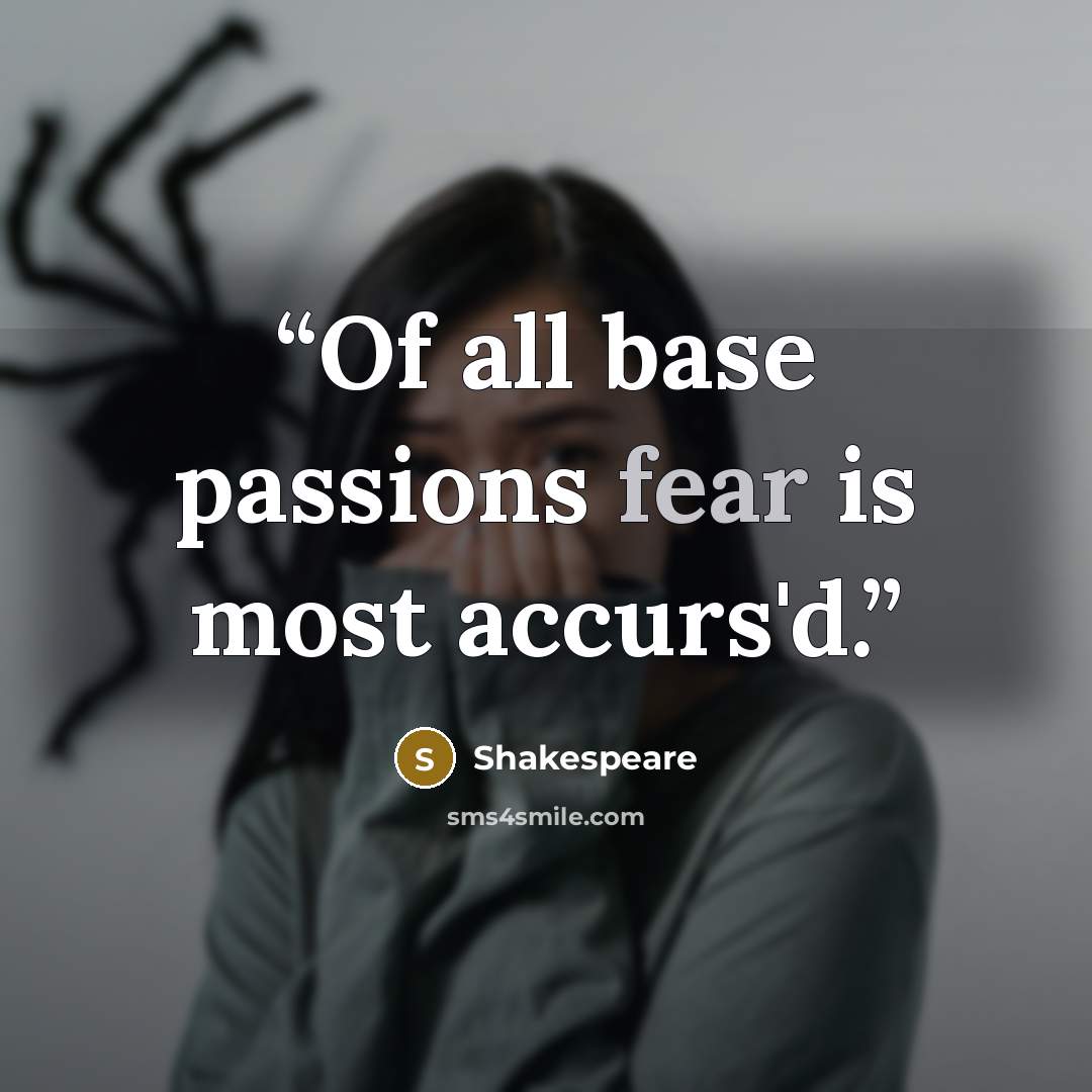 “Of all base passions fear is most accurs'd.” quote by Shakespeare
