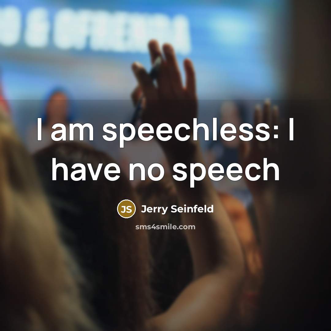 “I am speechless: I have no speech” quote by Jerry Seinfeld