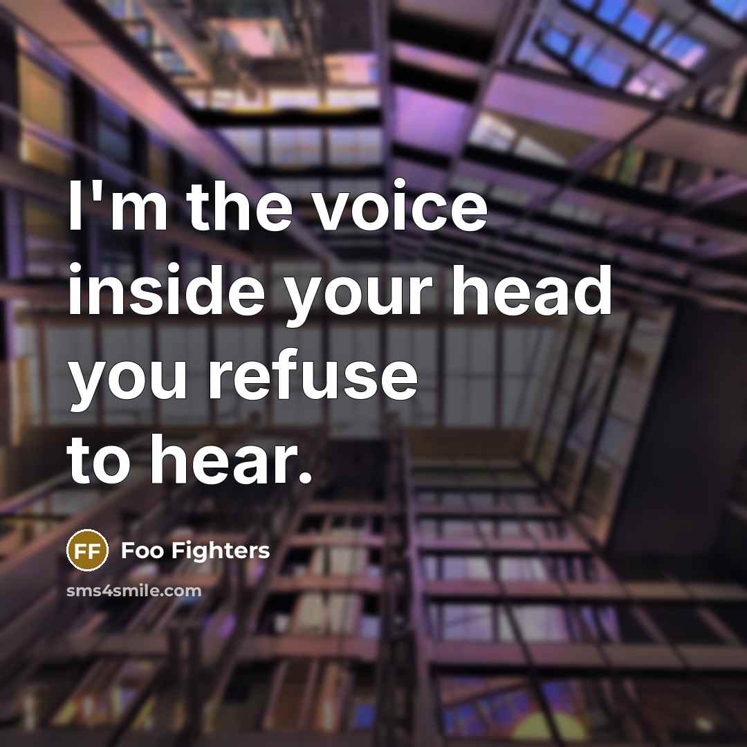 “I'm the voice inside your head you refuse to hear.” quote by Foo Fighters