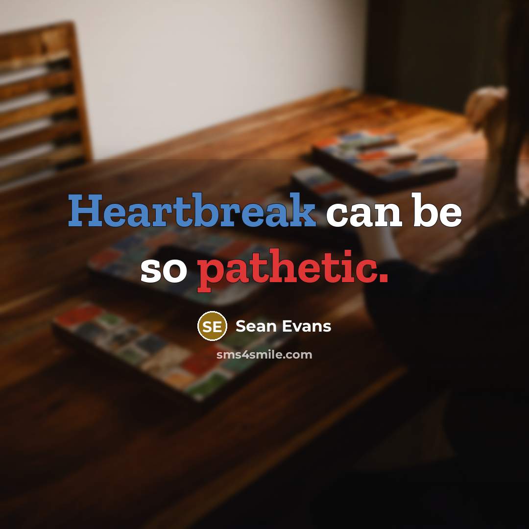 “Heartbreak can be so pathetic.” quote by Sean Evans