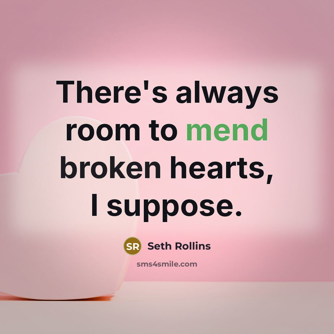 “There's always room to mend broken hearts, I suppose.” quote by Seth Rollins