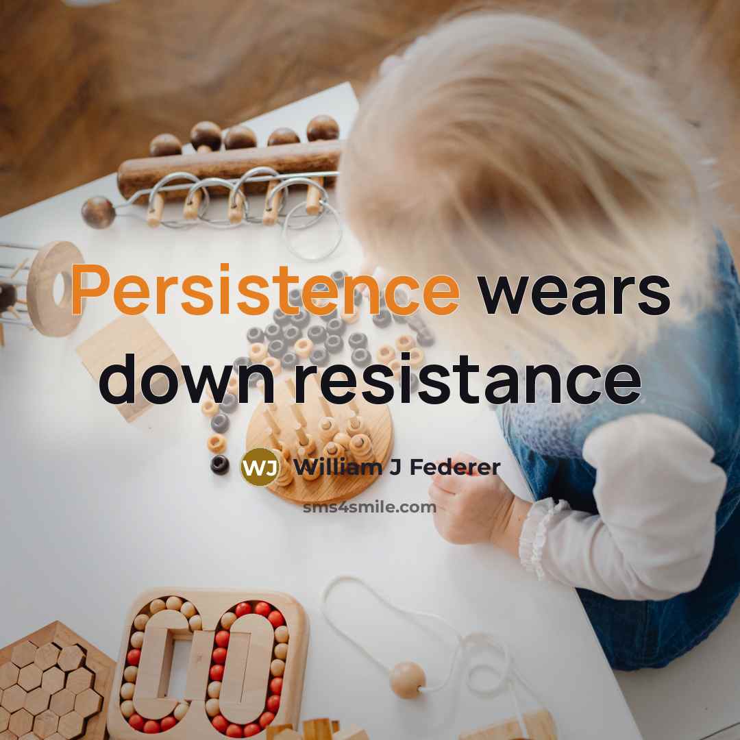 “Persistence wears down resistance” quote by William J Federer