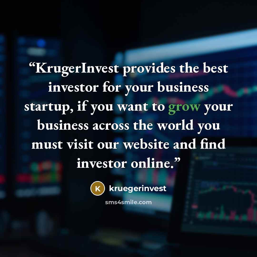 “KrugerInvest provides the best investor for your business startup, if you want to grow your business across the world you must visit our website and find investor online.” quote by kruegerinvest