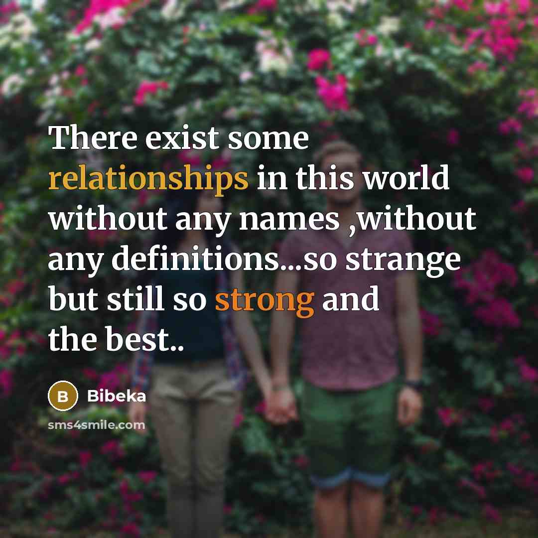 “There exist some relationships in this world without any names ,without any definitions...so strange but still so strong and the best..” quote by Bibeka